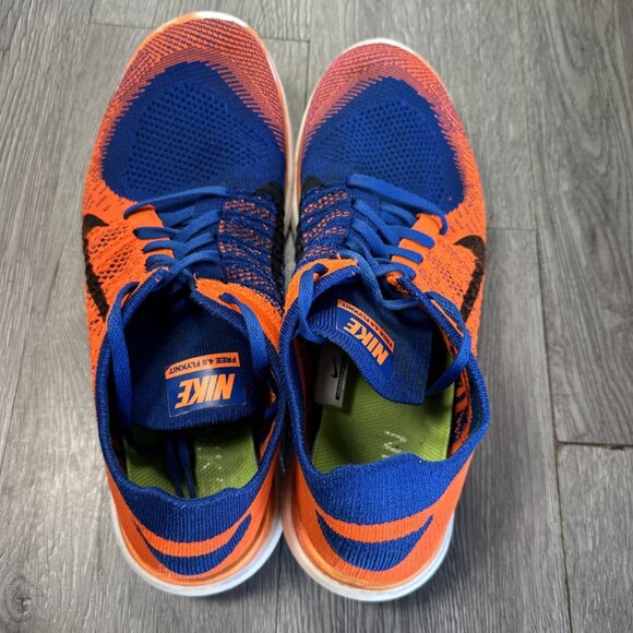 Nike Free 4.0 Flyknit Shoes Orange Blue Rare  Mens Size 13 main image 9